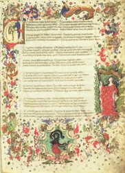 Page illustrée du Triomphe par Pétrarque